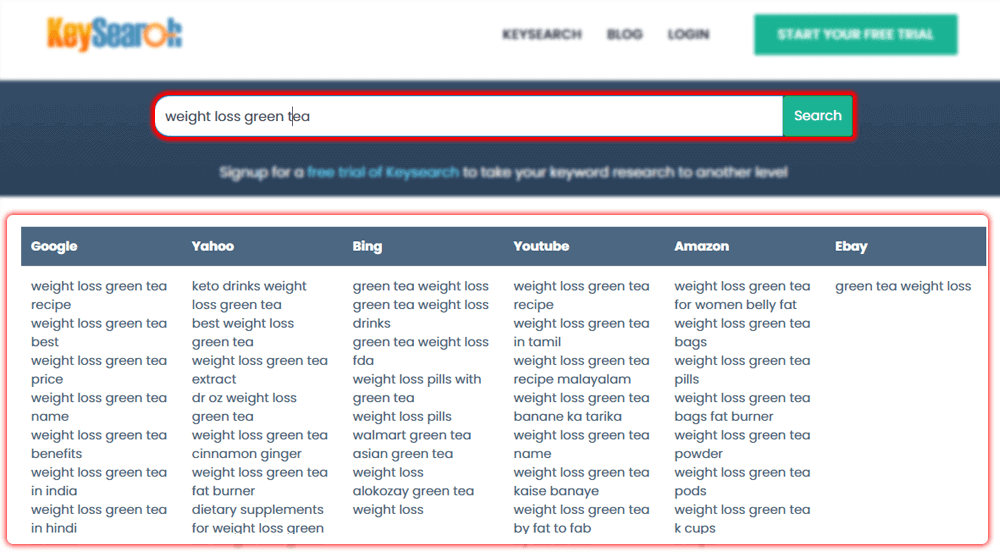 KeySearch Results