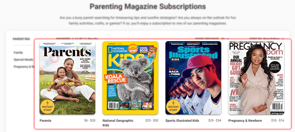 Magazines Parenting lists