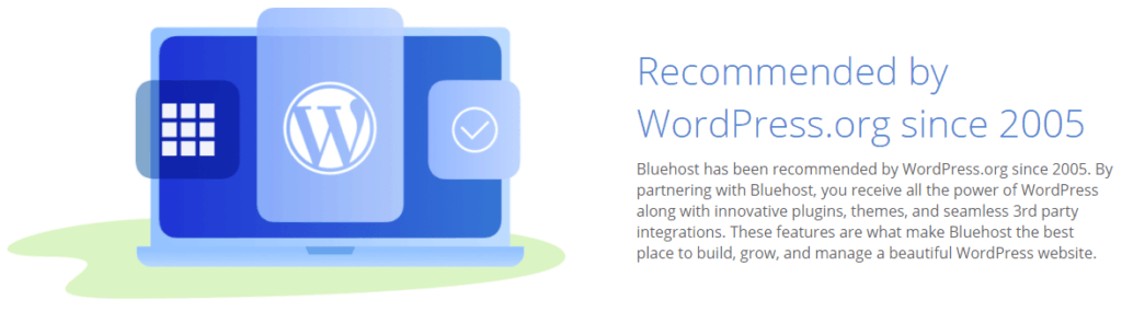 BlueHost Recommended by WordPress