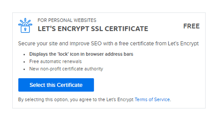 DreamHost FREE Let's Encrypt SSL Certificate