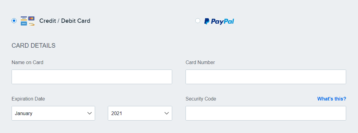 DreamHost Payment Option