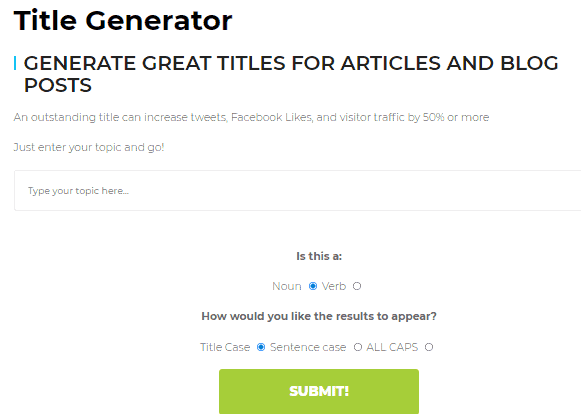 Use Tweak You Biz Title Generator